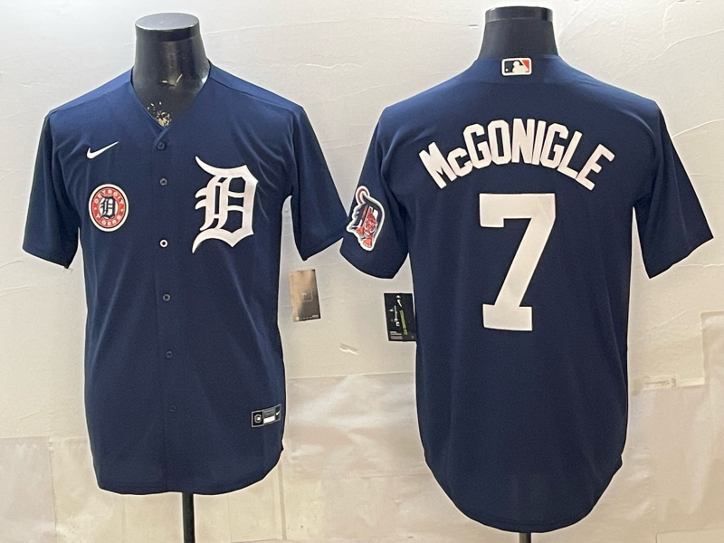 Men Detroit Tigers #7 McGonigle blue Game Nike MLB Jersey 0402004->->MLB Jersey